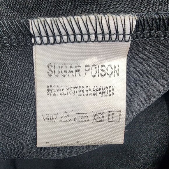 Womens Sugar Poison Off-Shoulder Black Jumpsuit Slim Fit Elegant Design Size L - Picture 5 of 12